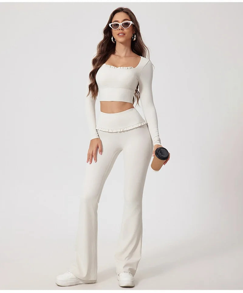 Pantalones deportivos rosas para mujer Cloud Hide Leisure, ideales para entrenamiento en casa, yoga, gimnasio, fitness, correr, con cintura alta y estilo urbano.