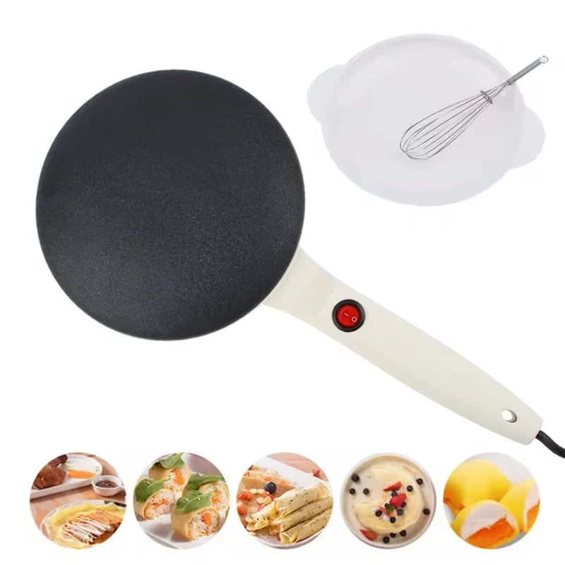 Máquina para hacer panqueques antiadherente de 110 V y 220 V para el hogar, sartén eléctrica para hornear crepes, calentamiento instantáneo, rollos de primavera, masa, freír y asar.
