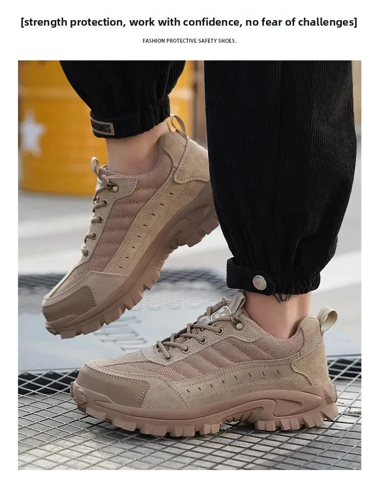 Spring New Men's Steel Toe Safety Shoes Breathable Work Shoes Anti Crush And Piercing High Temperature Resistant Wear Proof
