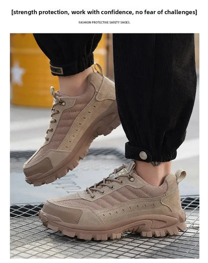 Spring New Men's Steel Toe Safety Shoes Breathable Work Shoes Anti Crush And Piercing High Temperature Resistant Wear Proof