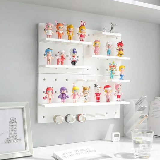 Estantes de pared para decoración del hogar, estantes de almacenamiento de pared con agujeros para cocina, dormitorio, estantes colgantes, decoración de pared