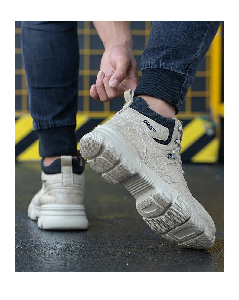Botas de trabajo indestructibles, zapatos de seguridad para hombre, zapatos con puntera de acero, zapatillas a prueba de pinchazos, zapatos de trabajo antideslizantes para hombre, botas tácticas para hombre.
