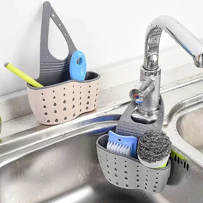 Cesta de drenaje para almacenamiento en el hogar, soporte para fregadero de cocina, estante ajustable para esponja y jabón, cesta de drenaje colgante, bolsa, accesorios de cocina