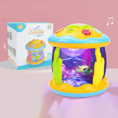 Juguetes para bebés de 1 a 3 años, proyector giratorio de luz oceánica, juguetes musicales Montessori, juguetes sensoriales educativos tempranos para niños pequeños.