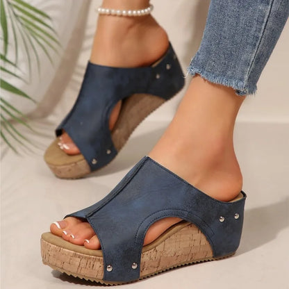 Sandalias de cuña para mujer, elegantes sandalias de verano, huaraches, zapatos de tacón para mujer.