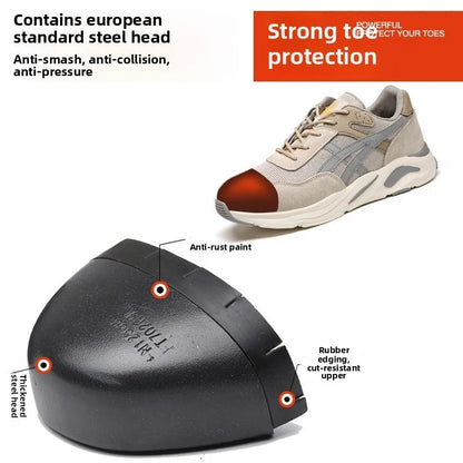 Nuevos zapatos de protección laboral ligeros y transpirables para hombres y mujeres, con puntera de acero antiaplastamiento y antipinchazos.