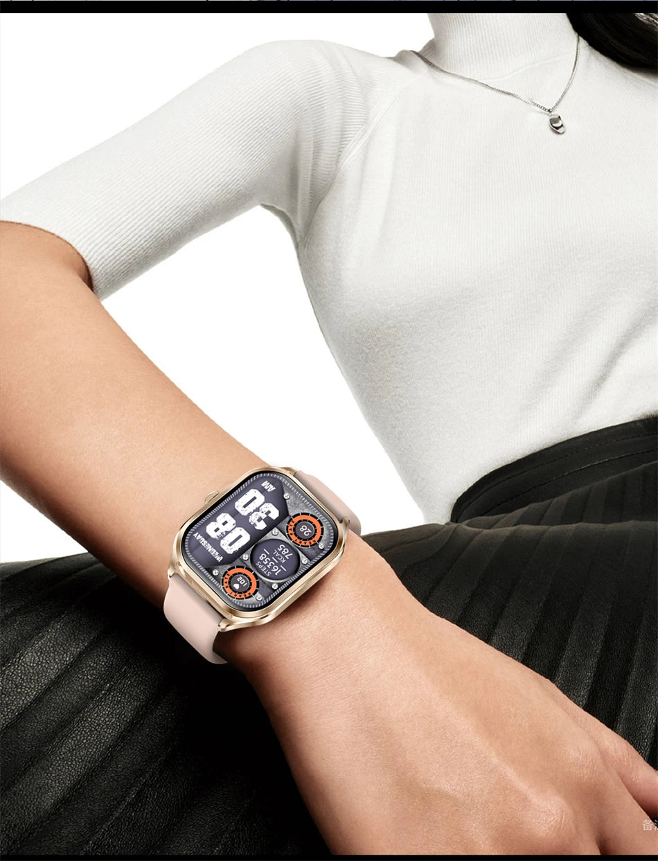 Reloj inteligente FOXBOX para mujer, con pantalla curva 3D, Bluetooth, llamadas, deportivo, resistente al agua, monitor de salud, para hombre y mujer.