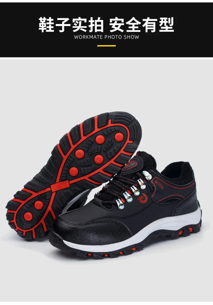 Zapatos de trabajo con forro polar para hombre y mujer, con puntera de acero, resistentes a perforaciones, acolchados y cálidos. Calzado de trabajo protector para mujer y hombre.