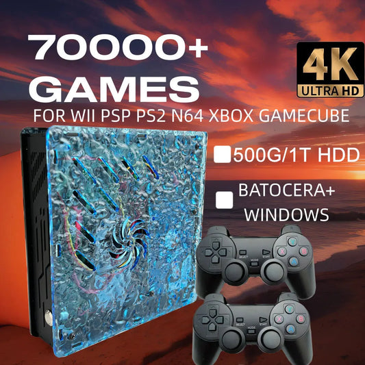 Consola de videojuegos retro X10 (2025) con 70.000 juegos y 60 emuladores para PS2, N64, Gamecube y Xbox con mando, regalo para niños.