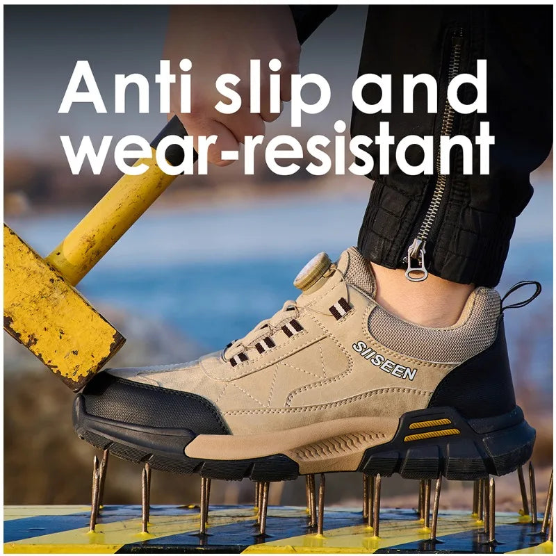 Nuevos zapatos de seguridad para hombre, zapatos de trabajo resistentes a perforaciones, calzado de protección para hombre, botas de trabajo resistentes al desgaste, botas tácticas.