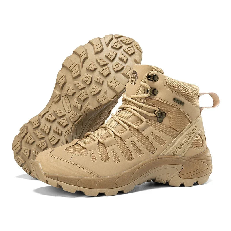 Botas tácticas impermeables de caña alta para hombre, ideales para senderismo, talla grande 47. Zapatillas deportivas para exteriores, botas de senderismo antideslizantes, botas de moto para hombre.