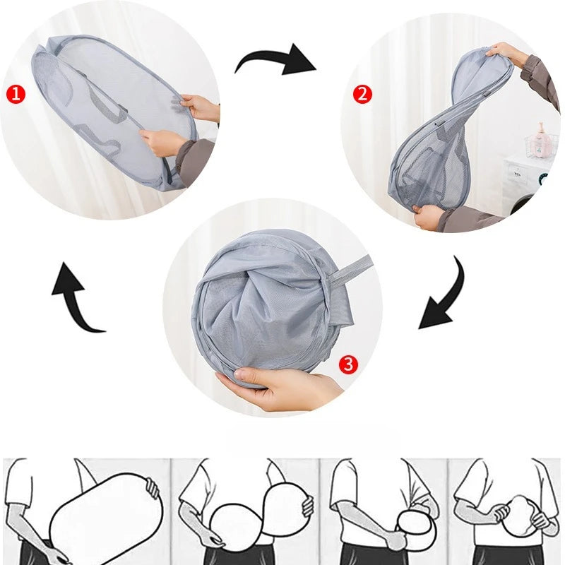 Cesta de ropa sucia plegable para el baño, ideal para el hogar.