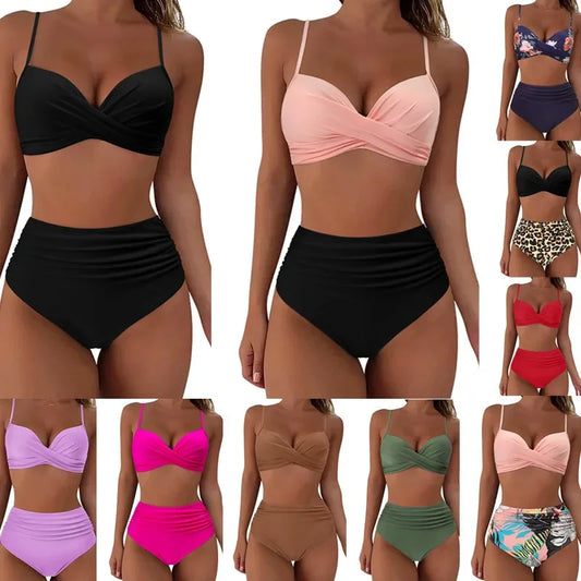 Traje de baño bikini para mujer, oferta de temporada, de nailon puro, multicolor, con bolsa rígida, SY3404, diseño independiente.