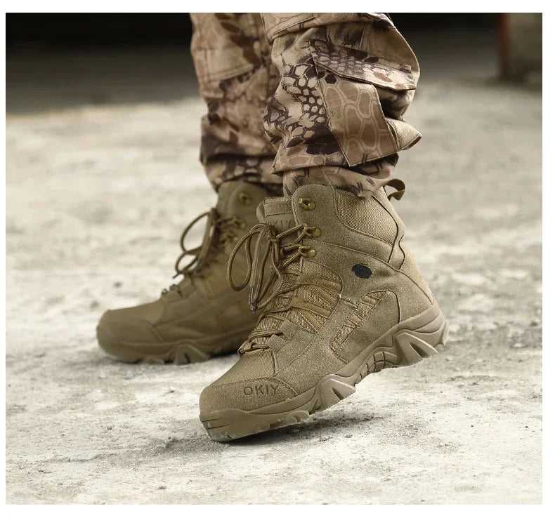 Botas tácticas para hombre con cordones, transpirables, estilo militar, botas del desierto, botas de senderismo y escalada, botas de seguridad unisex para caza y motociclismo.
