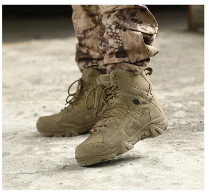 Botas tácticas para hombre con cordones, transpirables, estilo militar, botas del desierto, botas de senderismo y escalada, botas de seguridad unisex para caza y motociclismo.