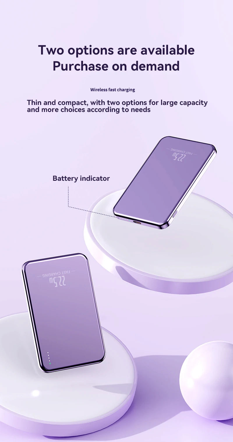 Cargador portátil magnético ultrafino Xiaomi de 500.000 mAh y 22,5 W PD con carga ultrarrápida para iPhone y Samsung.