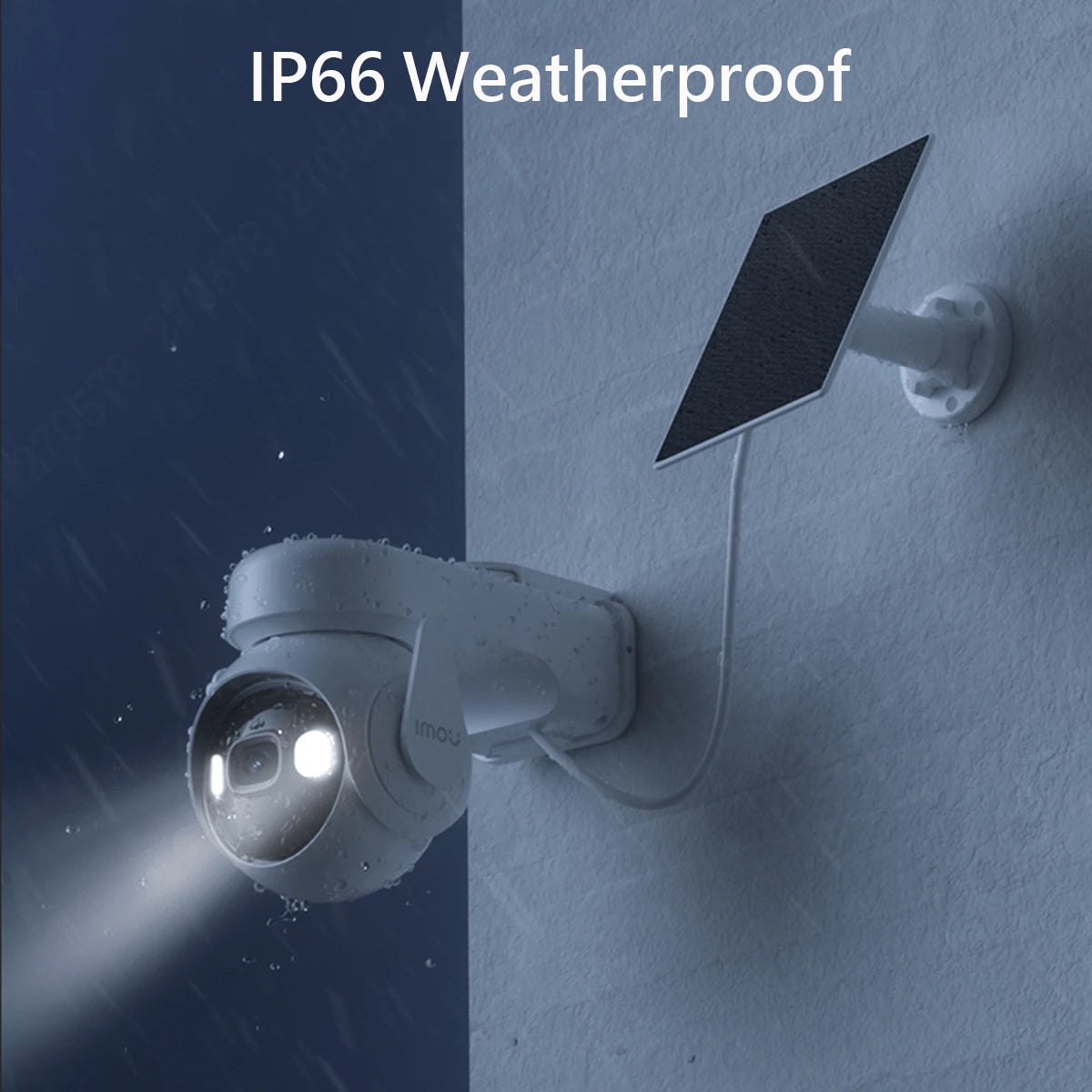 Cámara de seguridad IMOU Cell PT Lite de 3 MP con batería, paneles solares, visión nocturna a color, protección Wi-Fi y protección para exteriores.