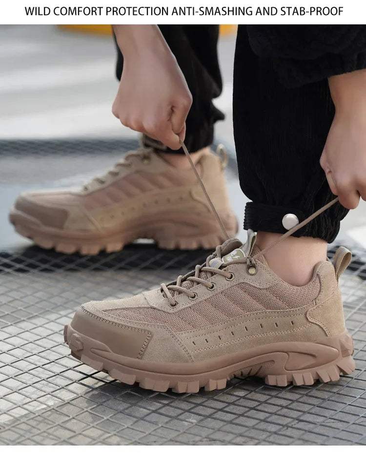 Spring New Men's Steel Toe Safety Shoes Breathable Work Shoes Anti Crush And Piercing High Temperature Resistant Wear Proof