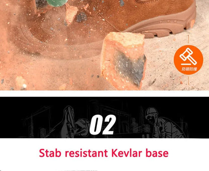 Anti Smashing And Anti Piercing Suede Safety Shoes Men's Steel Toe Cap Protection Work Shoes Fashion Scarpe Antinfortunistiche