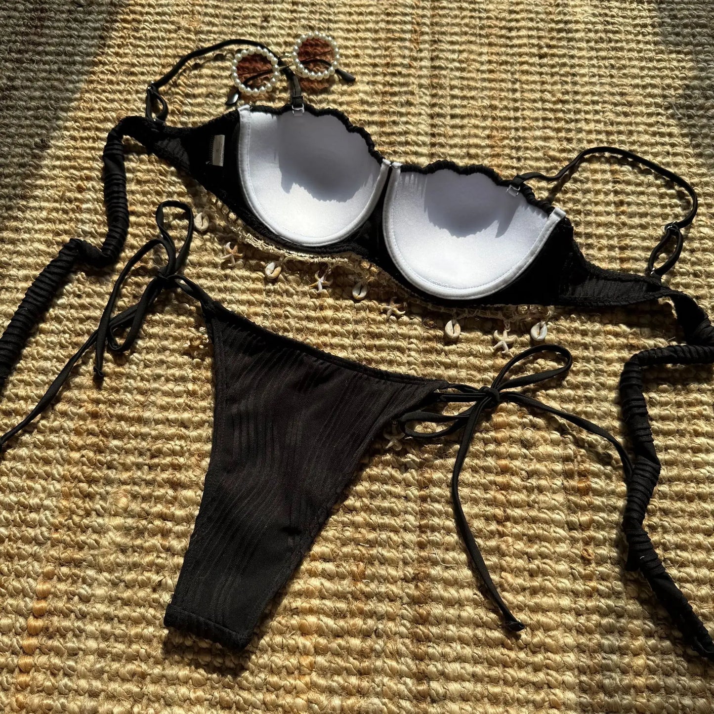 VigoBreviya 2025 Traje de baño de tiras sólidas para mujer Bikini sexy push up brasileño para mujer Traje de baño de playa para mujer Traje de baño de tanga de corte alto atado