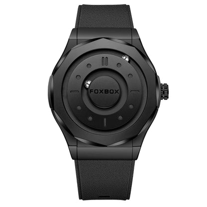 FOXBOX Reloj impermeable para hombre, marca de moda superior, de lujo, con puntero de desplazamiento y fuerza magnética, relojes de pulsera de cuarzo para hombre, Montre Homme