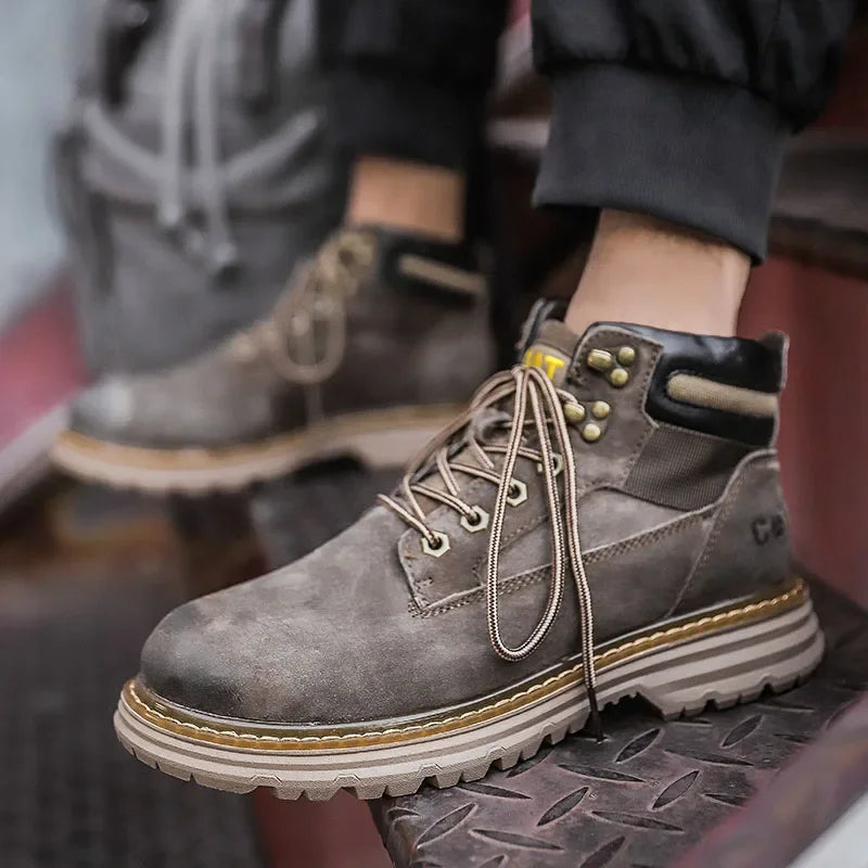 Botas de nieve para hombre, ideales para el invierno. Botas clásicas de caña alta para senderismo, con suela gruesa antideslizante y gran practicidad.