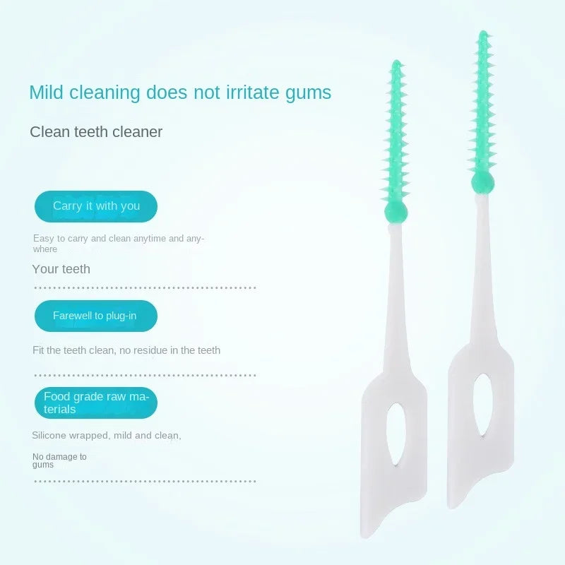 Cepillos interdentales de goma suave (150/200 unidades) para limpieza dental. Herramientas para el cuidado de la higiene bucal.