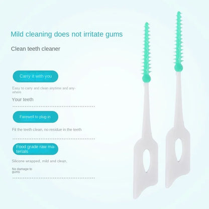 Cepillos interdentales de goma suave (150/200 unidades) para limpieza dental. Herramientas para el cuidado de la higiene bucal.