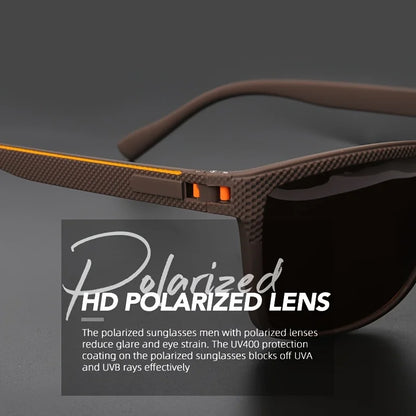 Gafas de sol polarizadas con montura cuadrada, bisagras de resorte de alta calidad, lentes con revestimiento multicolor para vacaciones, conducción, pesca y protección UV.
