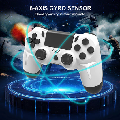 GAMINJA Giroscopio de 6 ejes con doble vibración y panel táctil, mando inalámbrico Bluetooth para PS4, PS3, consola, ordenador y PC