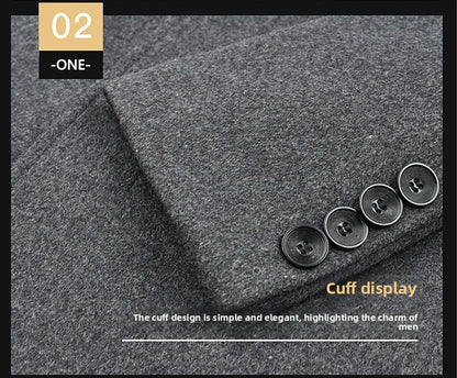 Abrigo de lana de invierno COMXZ 2025 para hombre, estilo retro, grueso, de cachemir, ropa urbana coreana, ligero, de lujo, con mezcla de lana.