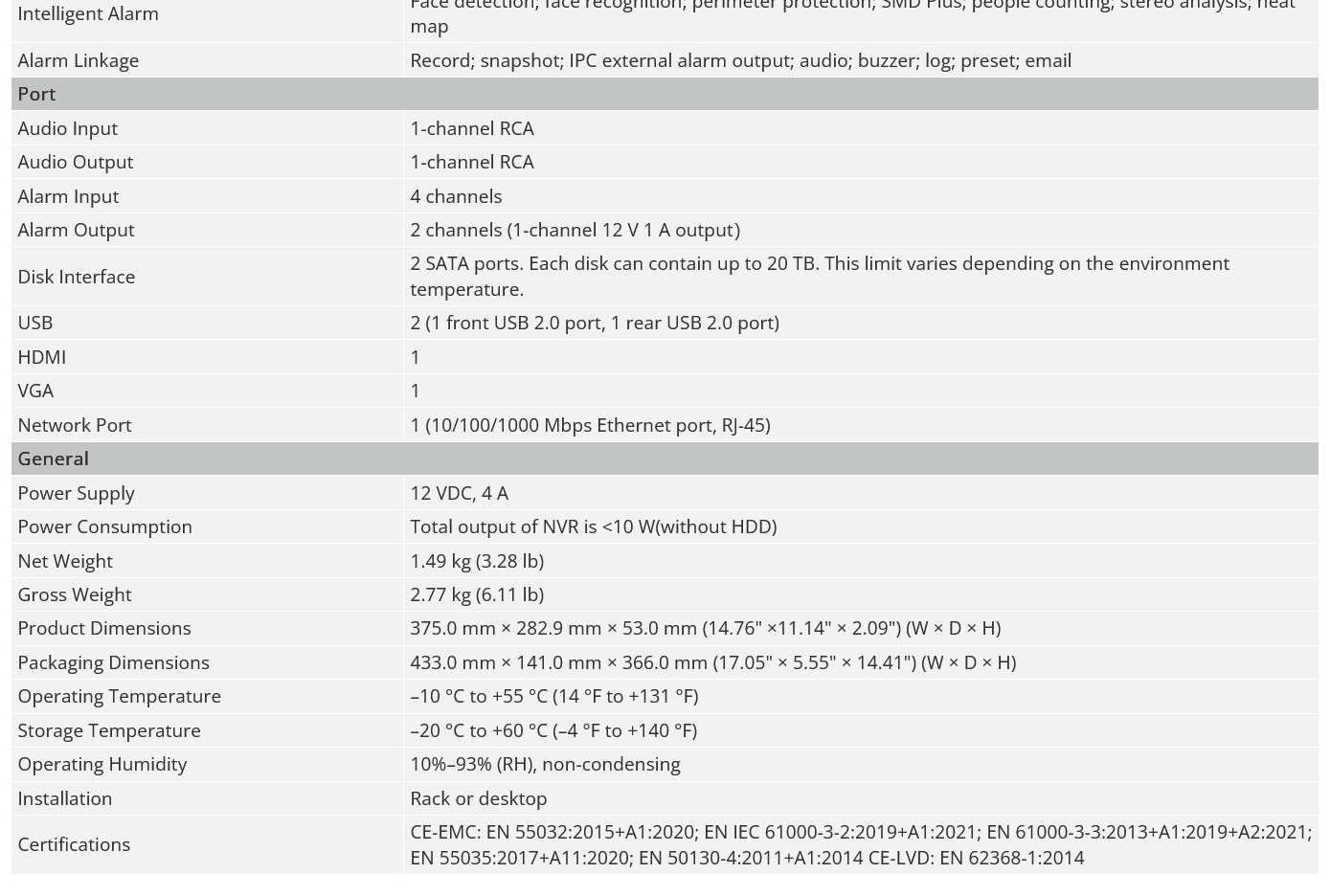 NVR Dahua original NVR4208-4KS3, NVR4216-4KS3 y NVR4232-4KS3, grabador de vídeo en red 4K de 8/16/32 canales, 1U, 2 discos duros, sin puertos PoE.