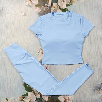 Conjunto deportivo Nude Feel Fitness para mujer, chándal sexy para yoga, ropa deportiva para gimnasio, leggings y ropa interior, ropa de entrenamiento para mujer