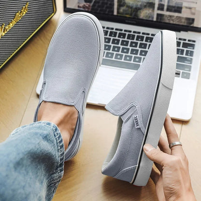 Zapatos casuales de lona sin cordones para mujer, primavera otoño, color liso, suela de goma, cómodos, forrados de algodón, estilo urbano, calzado para estudiantes