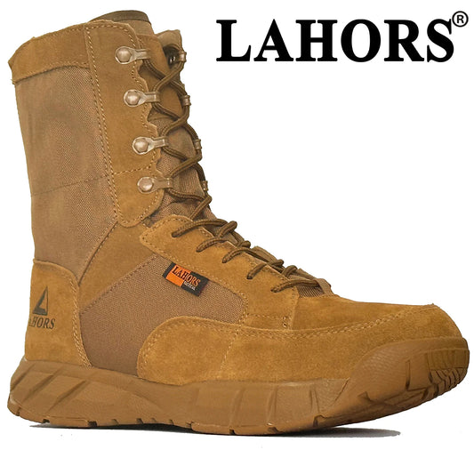 Botas tácticas ligeras originales LAHORS para hombre con cremallera, ideales para entrenamiento de combate, cordones, impermeables, transpirables y aptas para senderismo y actividades al aire libre.