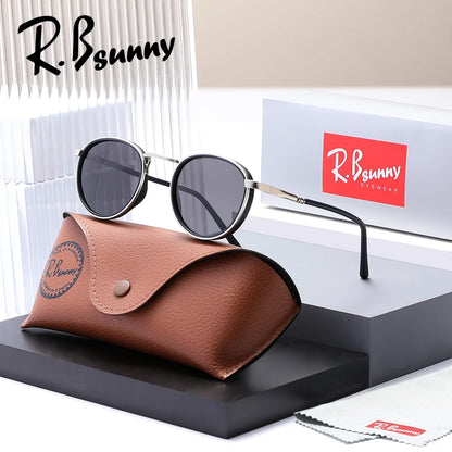Gafas de sol de diseño retro con montura redonda para hombre, polarizadas, UV400, para mujer, accesorios informales para conducir.
