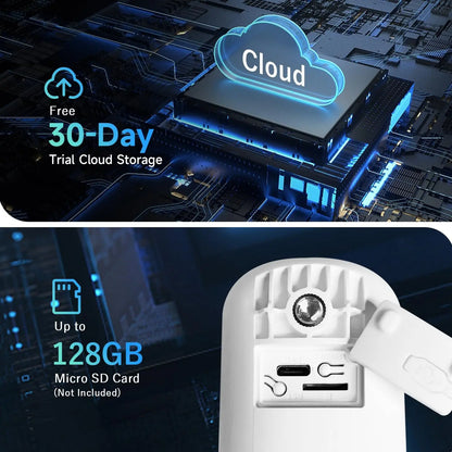 Cámara de seguridad solar XVIM de 4 MP con WiFi inalámbrico, 4 MP, alimentada por batería solar, protección para vigilancia doméstica HD