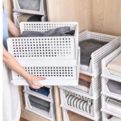 Organizador de ropa, organizador de armario, caja de almacenamiento, apilable, plegable, con cajón, cesta organizadora para juguetes, hogar y cocina.