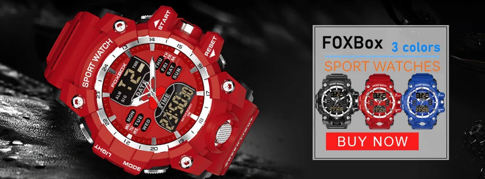 Relojes militares FOXBOX para hombre, LIGE, cronógrafo deportivo de lujo, alarma, reloj de pulsera impermeable, cuarzo, reloj grande digital para hombre.