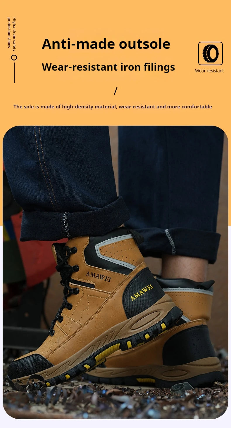 Botas de seguridad para hombre, con punta de acero, antiperforación, anticaídas, indestructibles, antideslizantes, impermeables