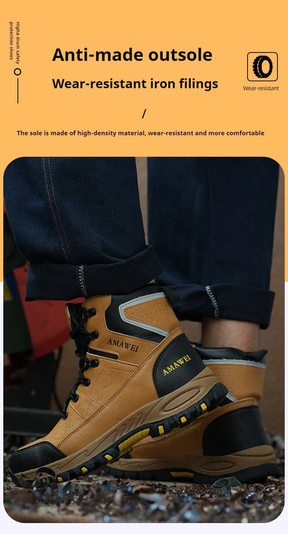 Botas de seguridad para hombre, con punta de acero, antiperforación, anticaídas, indestructibles, antideslizantes, impermeables
