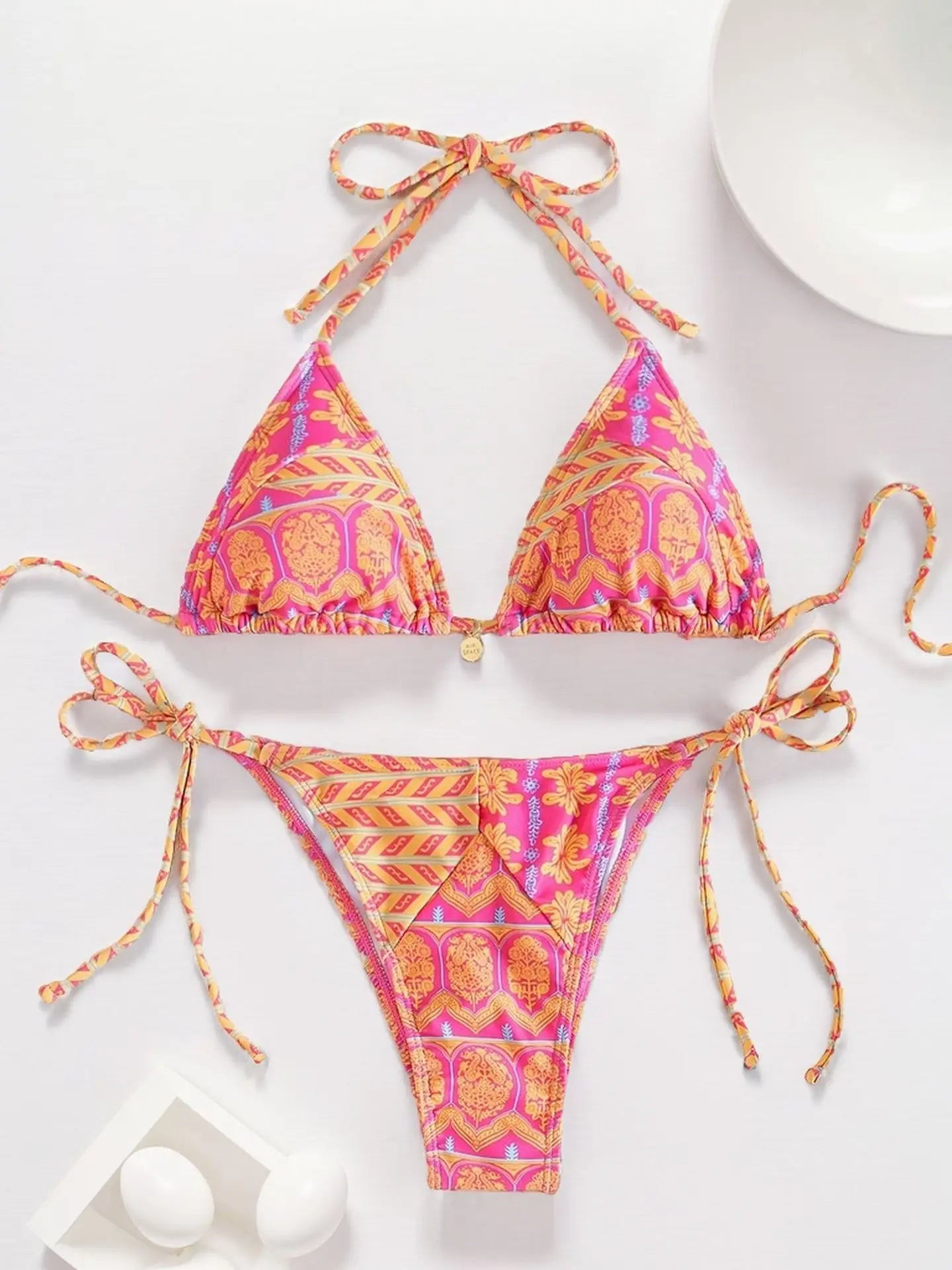 Conjunto de bikini para mujer, novedad de 2025, con tiras laterales ajustables, traje de baño de alta gama, sexy, de dos piezas, para playa, de verano, push up.