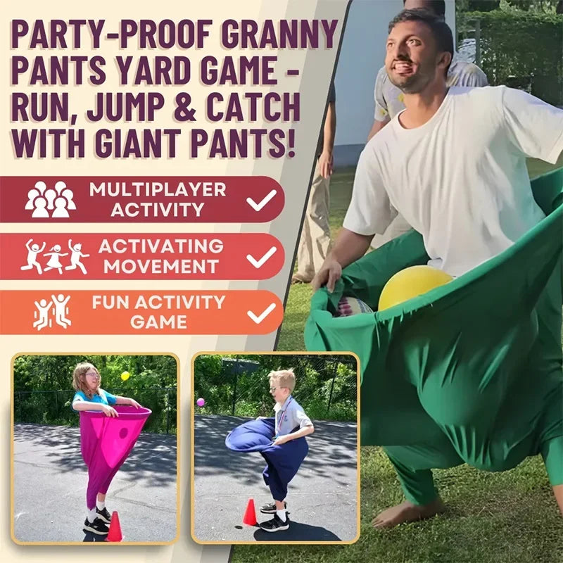 Divertido juego de fiesta al aire libre con accesorios para patio, pantalones de abuela regordetes, juego de atrapar pelotas, juegos familiares y fiesta, juego para padres e hijos, regalo
