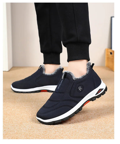 Zapatillas de deporte para hombre, botines de nieve de algodón cálido, zapatos casuales, zapatos de diseñador, botas de nieve impermeables, envío gratuito.