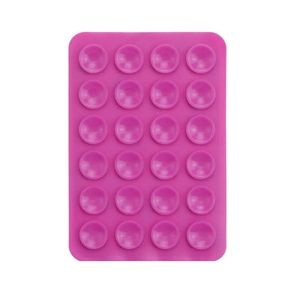 Ventosa de silicona multifuncional para teléfono, con adhesivo de goma y base fija, 24 ventosas cuadradas.