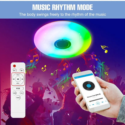 Lámparas de techo modernas RGB con atenuación, iluminación para el hogar mediante aplicación, Bluetooth y música, 52 W (36 W), luces de techo inteligentes con control remoto, 220 V CA