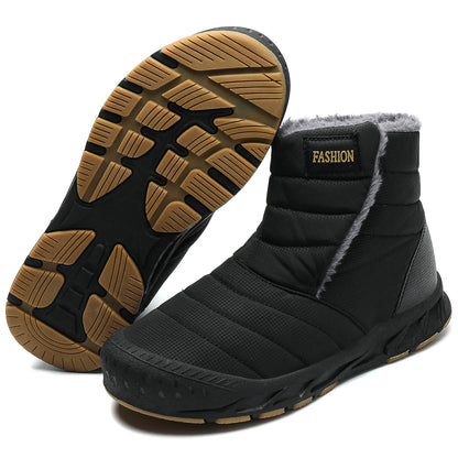 Nuevas botas de nieve de invierno para hombre, botas de terciopelo para exteriores para mujer, zapatos cálidos para caminar, zapatos de esquí impermeables, botas altas de algodón, zapatos de algodón grueso