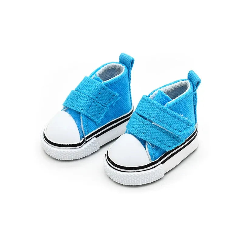 Accesorios BJD 5cm 1/6 Zapatos de muñeca Zapatos hechos a mano para muñecas Mini cordones de lona Accesorios de muñeca Juguetes casuales Regalo para niños