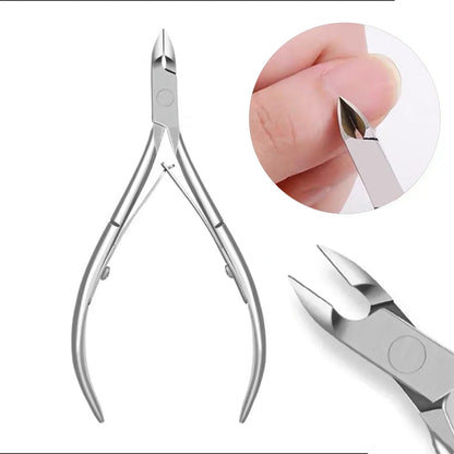 Nailpop - Cortauñas profesional de acero inoxidable, tijeras, alicates, función de quitacutículas, kit de herramientas para manicura y cuidado de uñas