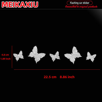 Nueva pegatina brillante con forma de mariposa para decoración de coche, pegatina para la puerta del coche.